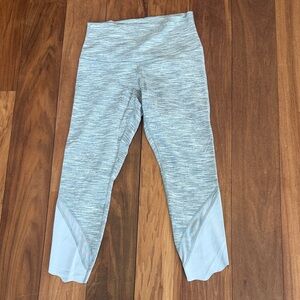 Lululemon space dye leggings with mesh cutout size 8 gray and white
